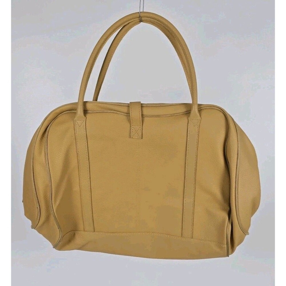 Vintage ESTEE LAUDER Sand Tote Holdall Bag Large Handles Faux Leather  Pebbles - Picture 3 of 7
